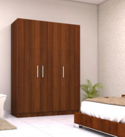 three door wardrobe in classic walnut finish in plpb by primorati three door wardrobe