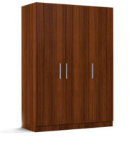 three door wardrobe in classic walnut finish in plpb by primorati three door wardrobe