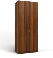 two door compact wardrobe in mdf with classic walnut finish by primorati two door compact wardrobe